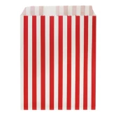 Poser Striber hvid/rød 18cm x 13cm, 10 stk. papirposer