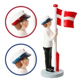 Student Dreng med rød/blå studenterhue 12cm studenterpynt