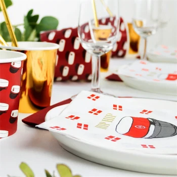 Servietter rød student Hip Hip Hurra 33cm x 33cm, 20 stk. studenterfest