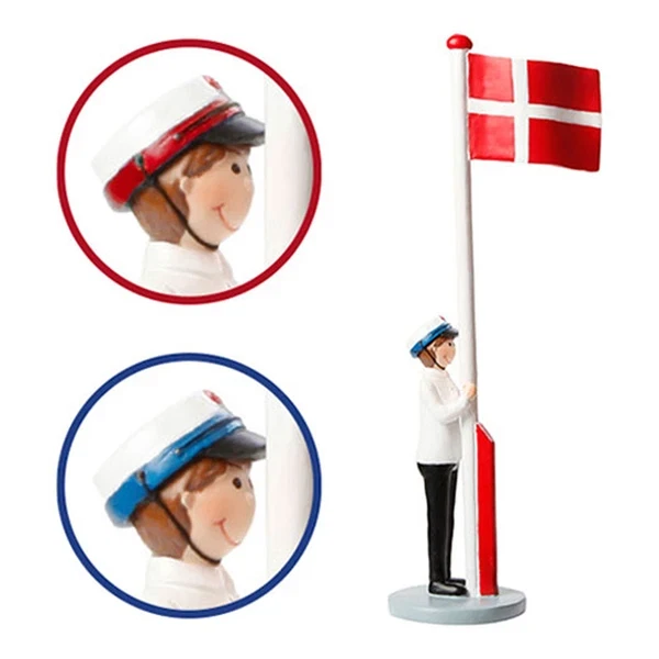 Student Dreng med rød/blå studenterhue 31cm studentergave