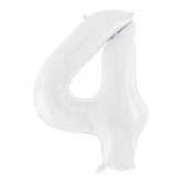 Folieballon tal 4 hvid 86cm festpynt