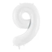 Folieballon tal 9 hvid 86cm festpynt