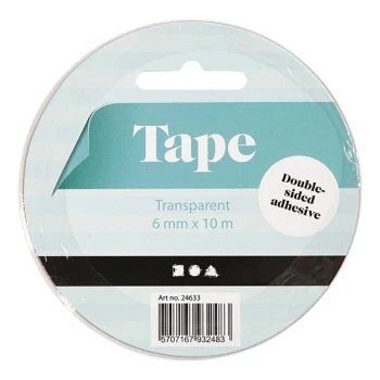 Dobbeltklæbende tape 6mm x 10m diy