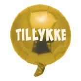 Folieballon Tillykke hvid/guld 44cm fødselsdagsballon
