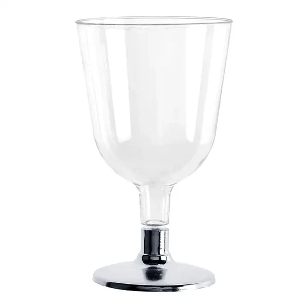 Engangsglas vinglas sølv 15cl, 6 stk. engangsservice