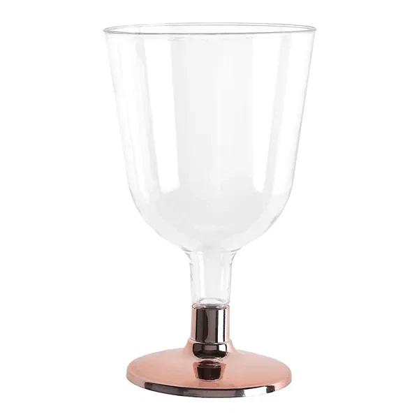 Engangsglas vinglas rosegold 15cl, 6 stk. engangsserviceorddækning